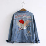 2021 autumn behind the crane crane loose BF wind denim jacket short jacket female