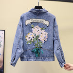 Women's Denim Jacket Short Loose And Versatile Personality Bat Shirt Top