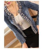 Rhinestone Sequin Vintage Denim Jacket