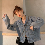 Loose All-match Tooling Denim Jacket Female Port Style Retro Short Jacket Jacket Trend