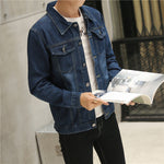 New men's denim jacket with holes for young men