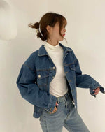 Women's denim jacket with diamond tassels