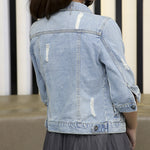 3/4 sleeve denim jacket