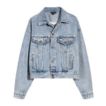 Denim jacket with diamond tassels