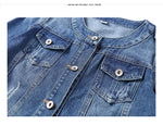 The Round Neck Casual Short Jacket Plus Size Denim Jacket Female Students