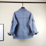 Cartoon Sequin Patch Denim Jacket