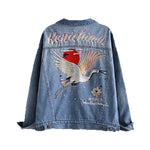 2021 autumn behind the crane crane loose BF wind denim jacket short jacket female