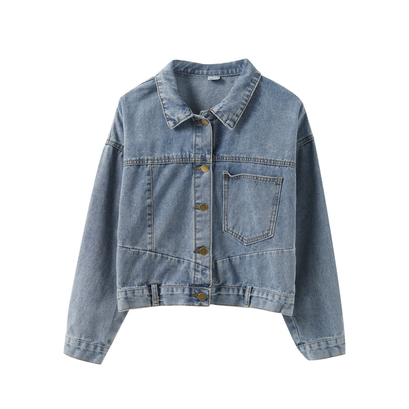 Loose All-match Tooling Denim Jacket Female Port Style Retro Short Jacket Jacket Trend