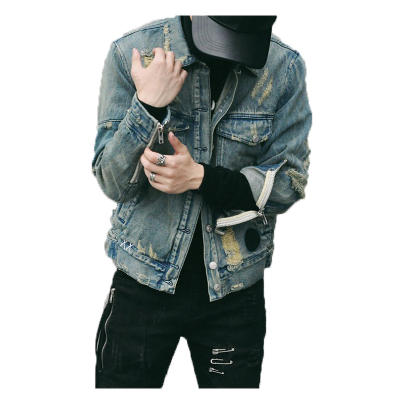 Vintage ripped denim jacket